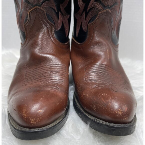 Durango Boot LEM314 Waco R Toe Men's SIZE 9D Black Brown Western Cowboy Shoes - Picture 9 of 10